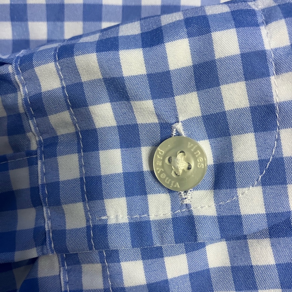 Vineyard Vines Classic Performance Classic Whale Shirt Blue & White Checkered XL - Picture 5 of 6